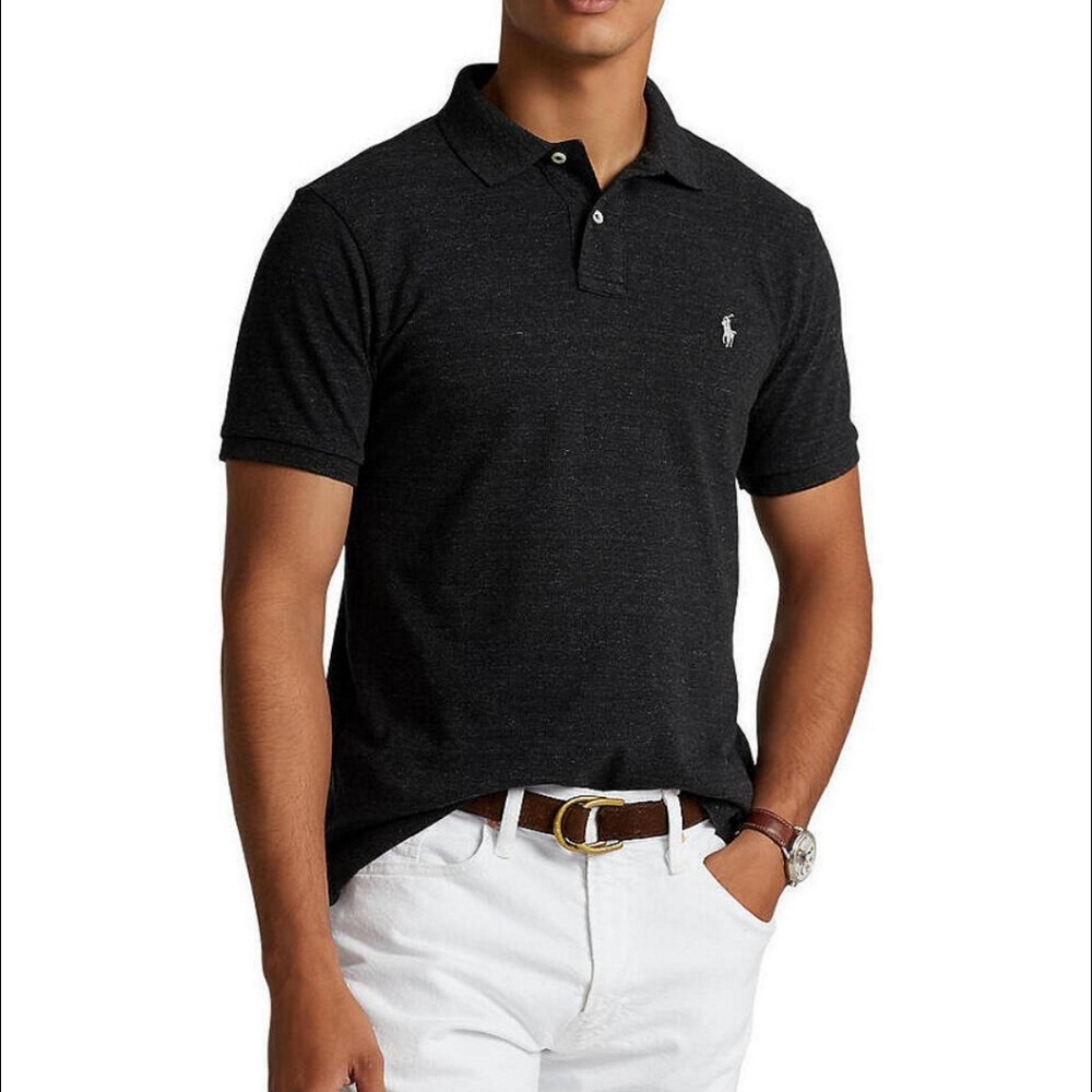  Polo Ralph Lauren Men's Classic Slim Fit In Black Marled Heather Sz Large